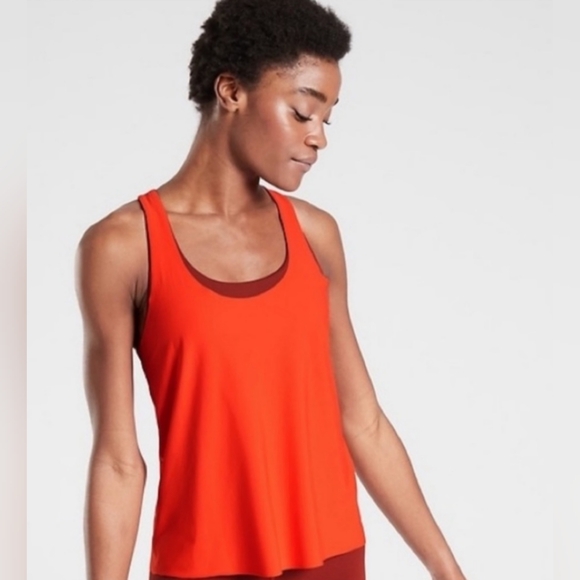 Athleta 2-IN-1 Ultimate Support Top Orange And Rust Sixe X-Small - Picture 1 of 6